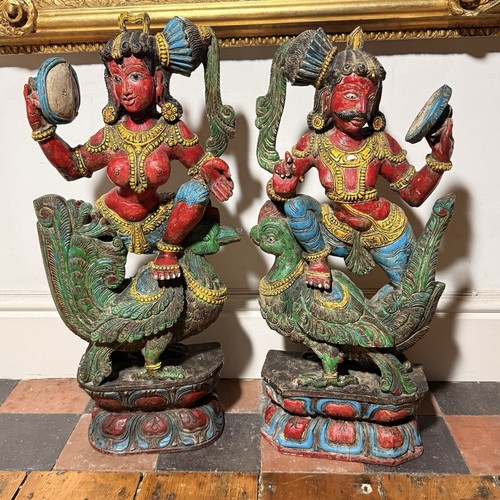Antique hand carved painted - antique, &
