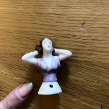 Antique Porcelain Lady Pin