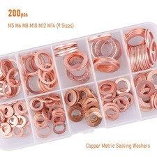 200pcs Copper Crush Washer Kit