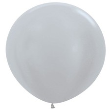 Sempertex Giant Latex Balloon - 24" Metallic Silver - 1 piece
