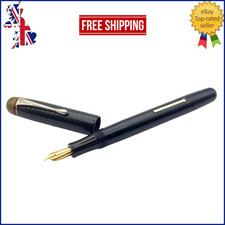 VINTAGE ESTERBROOK RELIEF NO 1 FOUNTAIN PEN BLACK 14K GOLD MEDIUM NIB ENGLAND