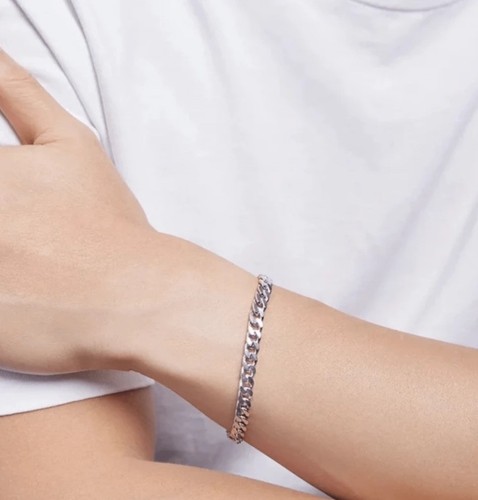 Mens solid curb chain - mens, bracelet