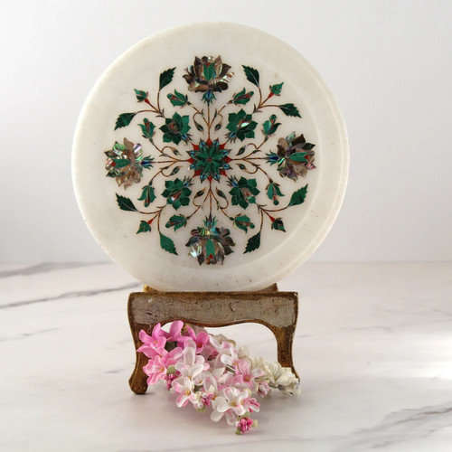 Inlaid stone plate marble - inlaid,