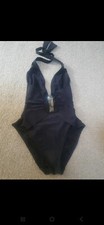 Gideon Oberson Black Deep V Halter One Piece Sexy Swimsuit 8