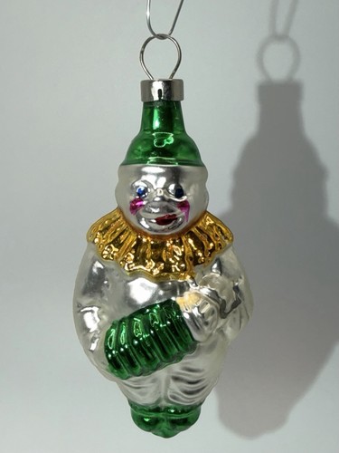 Vintage mercury glass clown - glass,