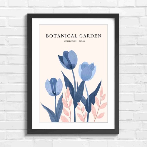 Minimalist blue tulips - blue,
