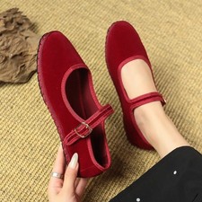 Velvet mary jane shoes hand - jane,