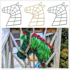 1/2X Unique Horse Head Shape Steel Wreath DIY Garlands Ring Home Wall Xmas Decor