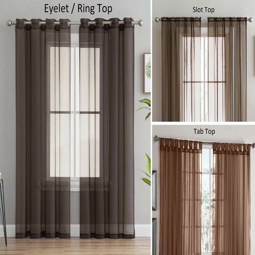 Voile curtains pair - curtains, panel)
