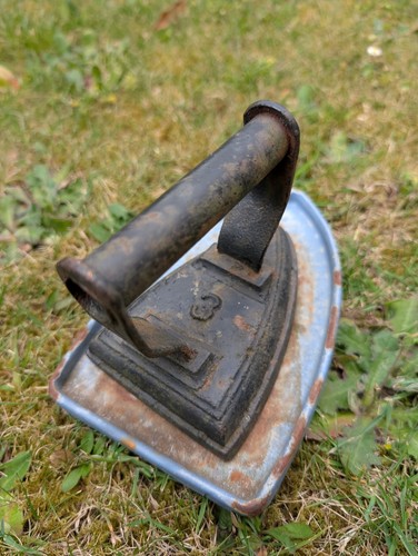Vintage flat iron with - vintage,