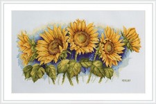 Merejka Bright Sunflowers Counted Cross Stitch Kit