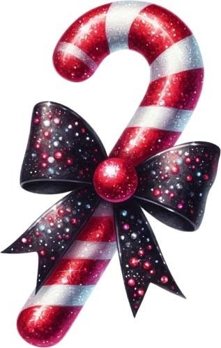 Christmas candy cane bow wall - cane,