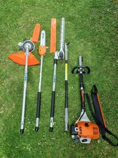 stihl KM100R professional combi set. strimmer, long reach hedge cutter pole saw