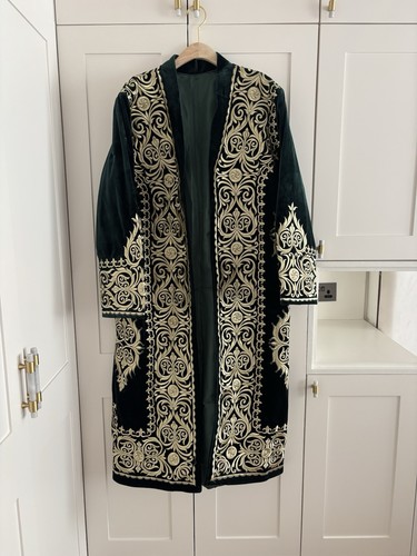 Emerald green velvet velour - green,