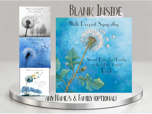Sympathy personalised card - sympathy,