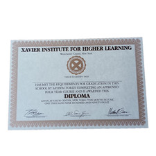 Xavier Institute For Higher Learning Diploma (Wizard Promo 1998) X-Men, Unused