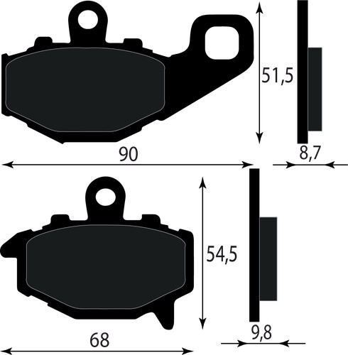 Rear brake pad 43082 0068