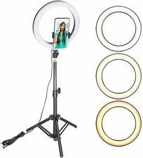 12" LED Studio Ring Light Photo Video Tripod Selfie Camera Phone WHITE