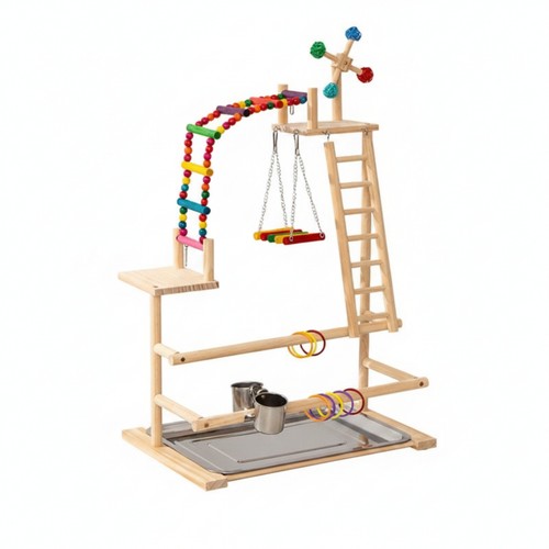 Wooden bird play - play, stainless