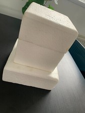Polystyrene Cake Dummy Square Straight Edge Deep Foam Model Sugarcraft 3 pieces