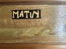 Arts Crafts Inlaid Oak Plaque