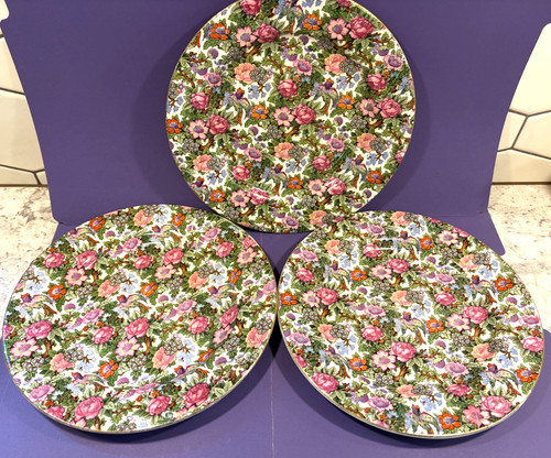 Three salad plates - plates, crown