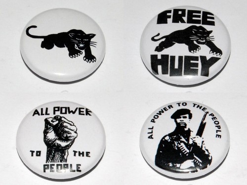 Black panther button - black,
