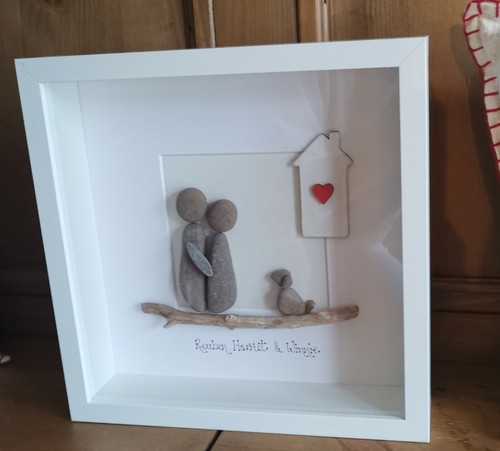 Pebble art picture wedding