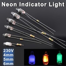 5/10x Miniature Neon Indicator Light Neon Glow Bulbs 4mm,5mm,6mm Toy/Model Light