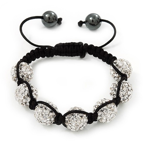 Clear crystal beaded bracelet - crystal,