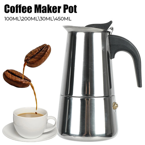 Stainless steel espresso maker - steel,