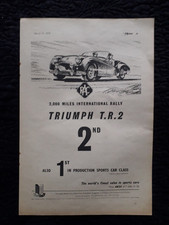 Triumph TR2 RAC Rally Vintage Original Classic Car Magazine Advert