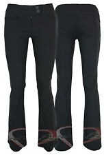 LADIES TROUSERS QUALITY BLACK FITTED BOOT CUT TROUSERS  6-14 & 3 LEG LENGTHS.