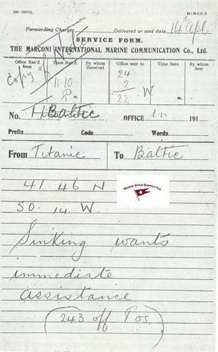 Rms titanic marconi gram - titanic, to
