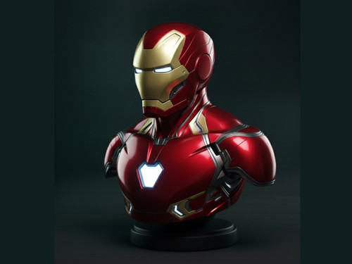 Iron man bust red gold - red,