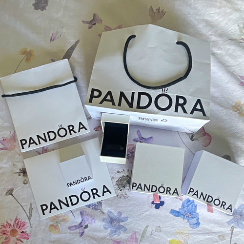 Pandora white lined gift - lined, bag