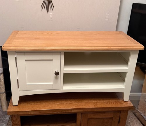Solid white oak - white, tv