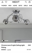 2 x Next Chrome Lana 3 Light