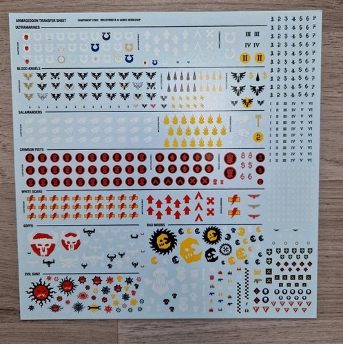 Armageddon transfer sheet - transfer,