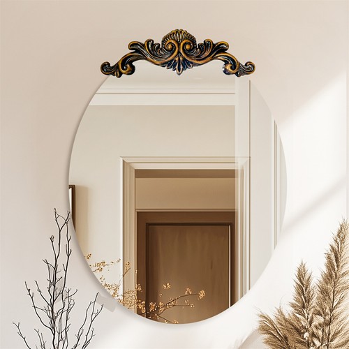 Oval mirror gold vintage - gold,