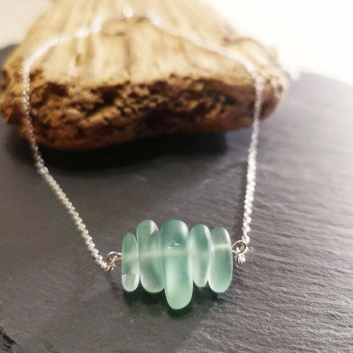 Sea glass necklace - sea,