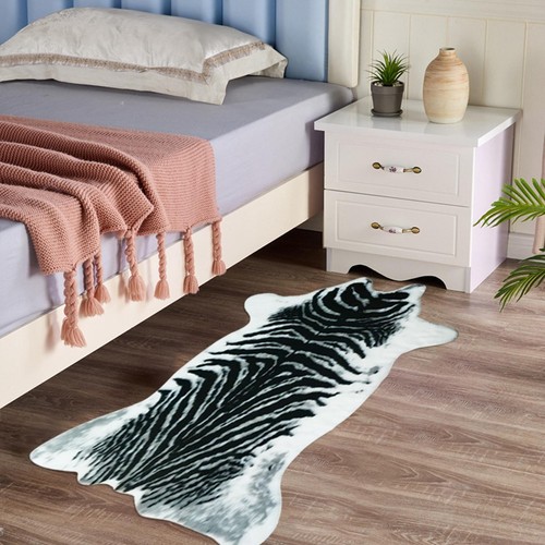 Faux zebra print rug - rug, carpet