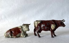 2 Vintage Painted Lead