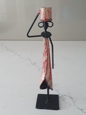 Handmade Kenyan Metal Candle Stick Holder - VGC