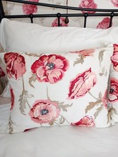 Laura Ashley Freshford Poppy silk cushions x 3