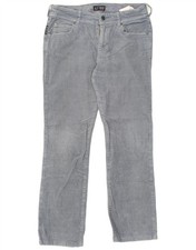 ARMANI JEANS Womens Straight Corduroy Trousers W27 L27 Grey Cotton AS25