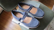 women's Clarks shoes, dark blue Mary Jane style