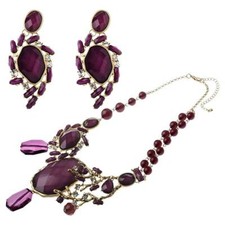 Ornate Regency Heirloom Victorian Artisan Catwalk Red Carpet Necklace / Earrings