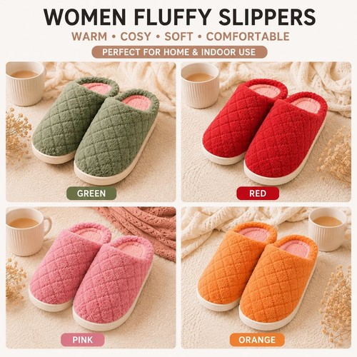 Womens fluffy slippers - womens,