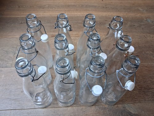 Clear glass swing top bottle - clear,